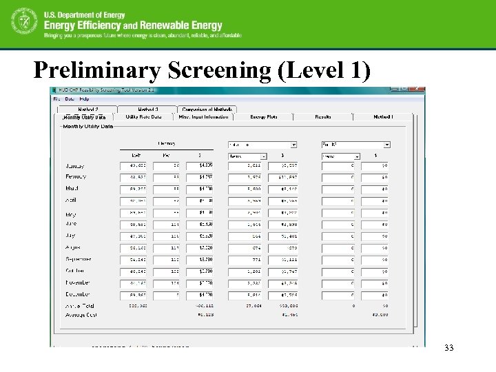 Preliminary Screening (Level 1) 33 