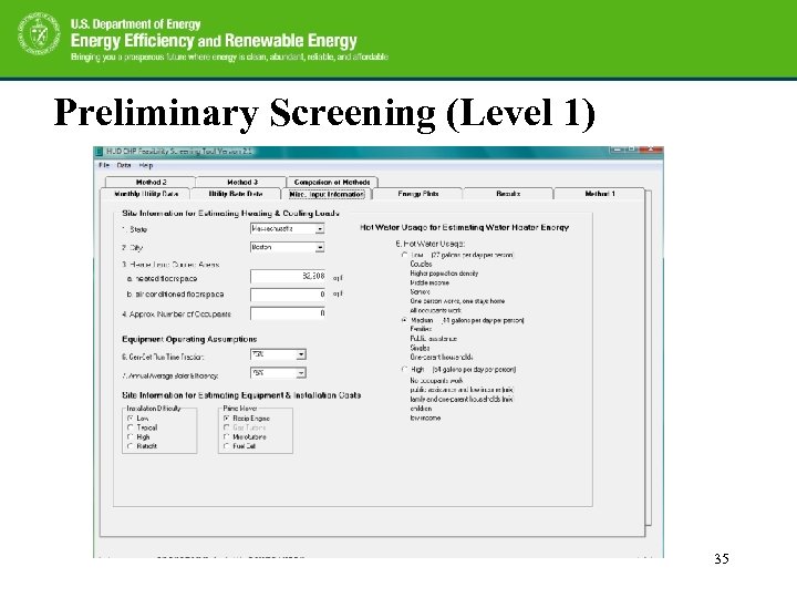 Preliminary Screening (Level 1) 35 