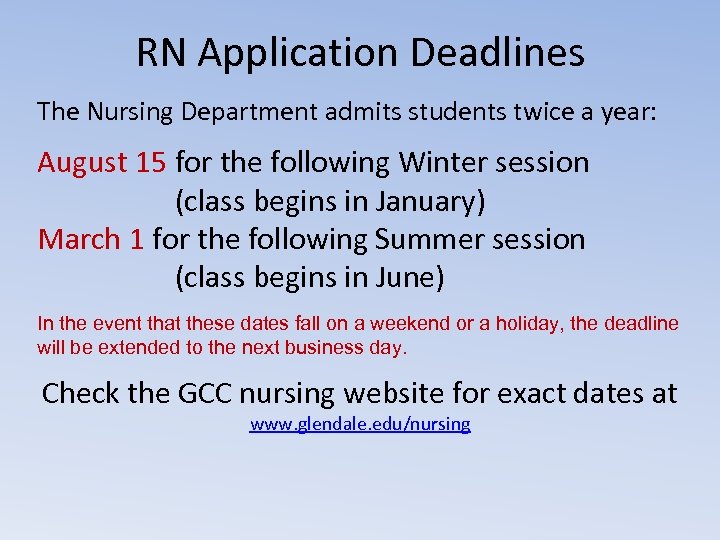 Glendale Community College GCC Registered Nursing RN Program Information