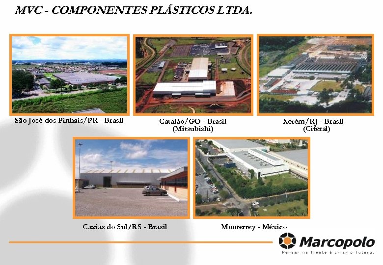 MVC - COMPONENTES PLÁSTICOS LTDA. São José dos Pinhais/PR - Brasil Catalão/GO - Brasil