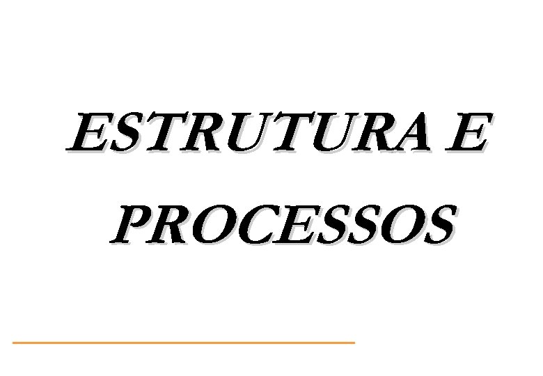 ESTRUTURA E PROCESSOS 