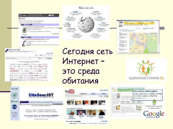 Сегодня сеть Интернет – это среда обитания 