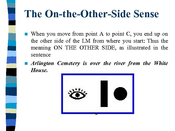 The On-the-Other-Side Sense When you move from point A to point C, you end