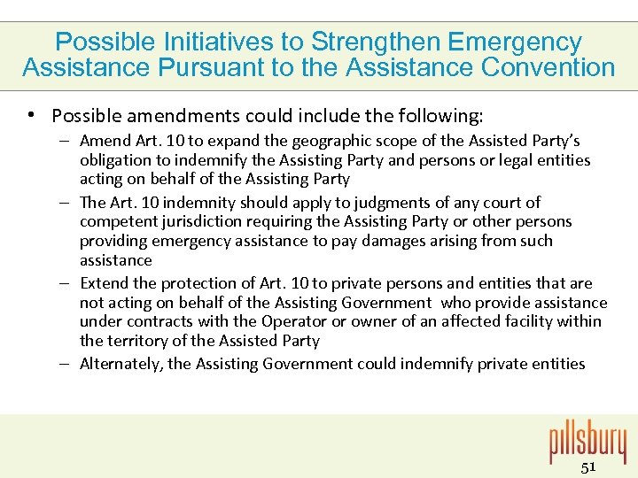 Possible Initiatives to Strengthen Emergency Assistance Pursuant to the Assistance Convention • Possible amendments