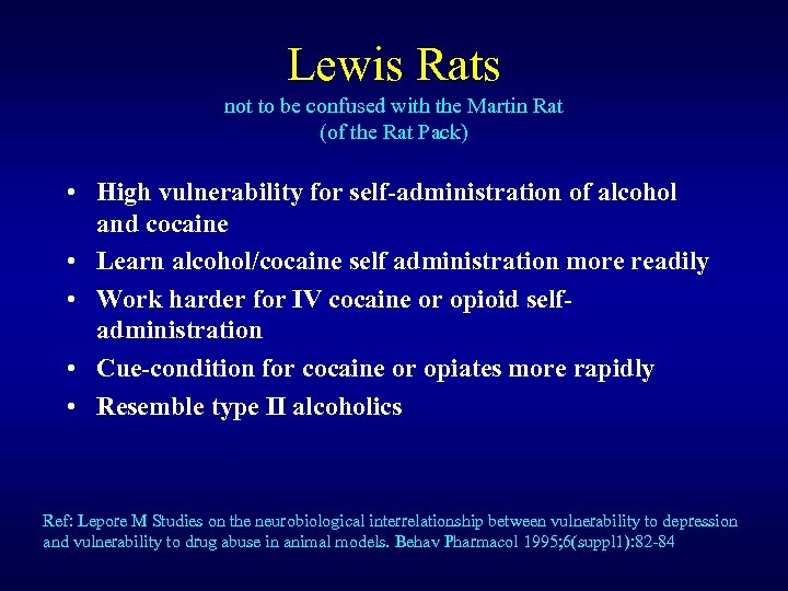 Lewis Rats not to be confused with the Martin Rat (of the Rat Pack)