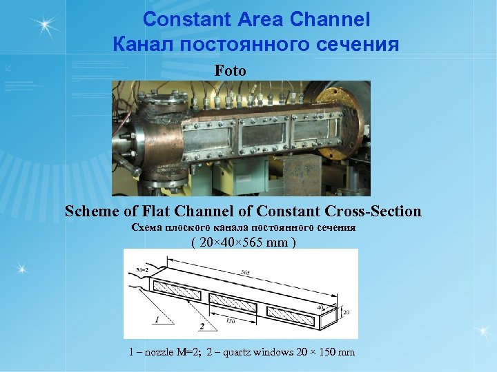 Constant Area Channel Канал постоянного сечения Foto Scheme of Flat Channel of Constant Cross-Section