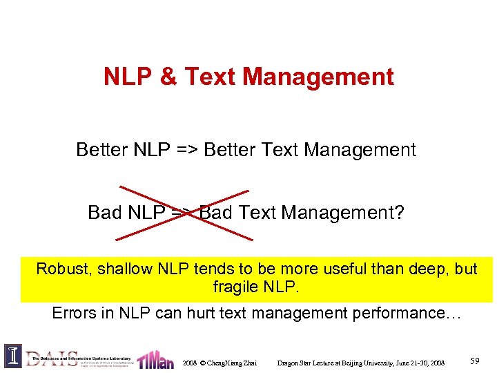 NLP & Text Management Better NLP => Better Text Management Bad NLP => Bad