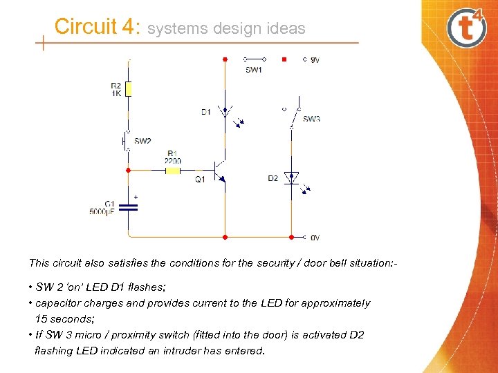 Circuit 4: systems design ideas This circuit also satisfies the conditions for the security