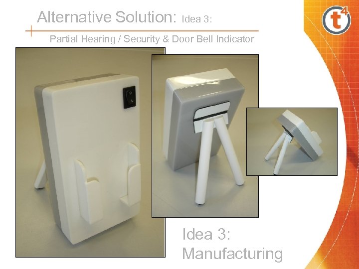 Alternative Solution: Idea 3: Partial Hearing / Security & Door Bell Indicator Idea 3: