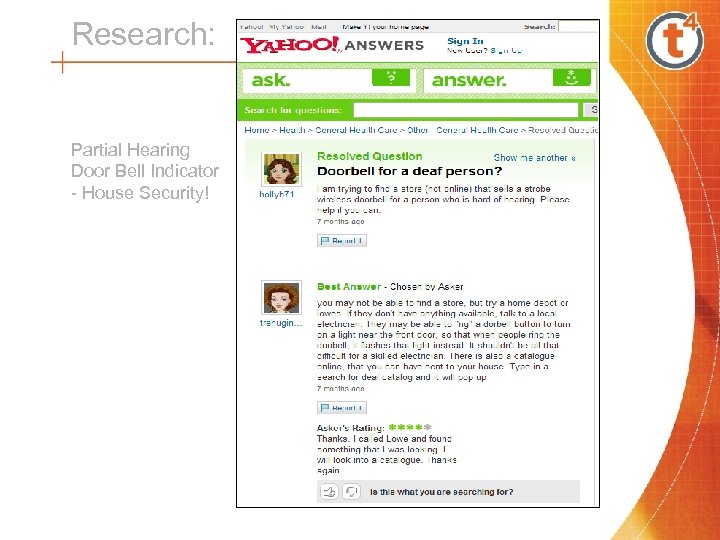 Research: Partial Hearing Door Bell Indicator - House Security! 