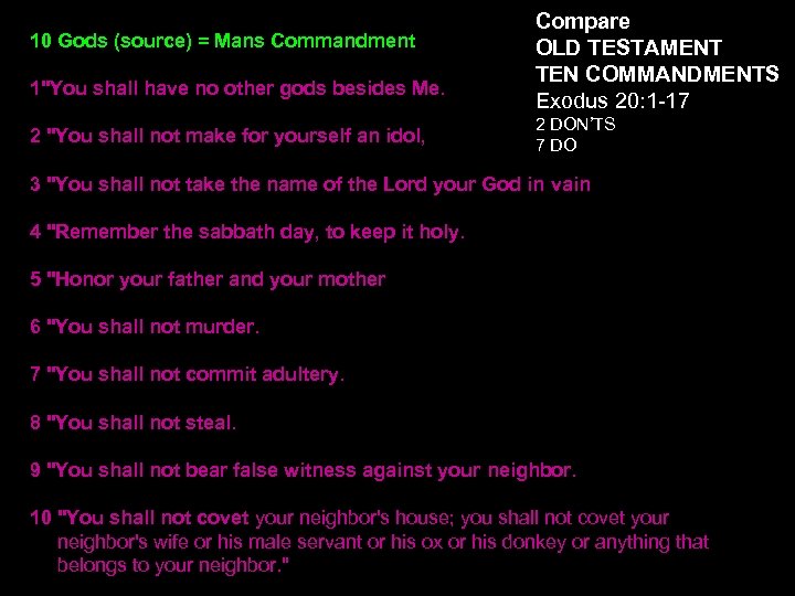 10 Gods (source) = Mans Commandment 1