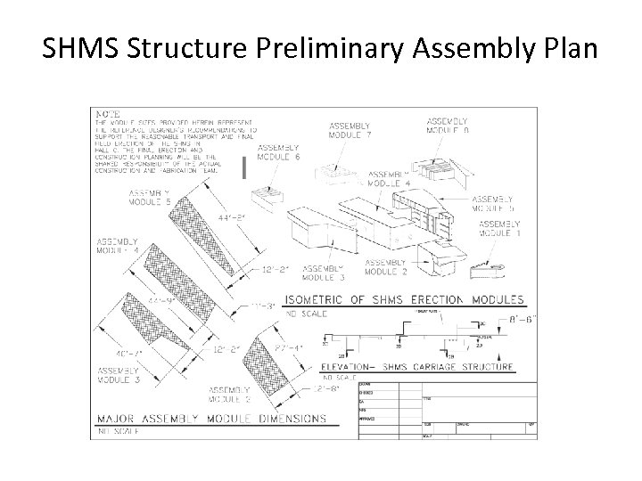 SHMS Structure Preliminary Assembly Plan 