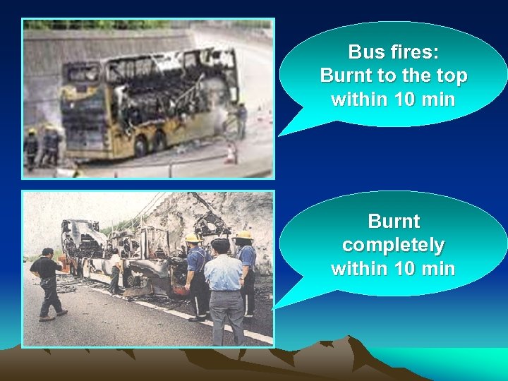 Bus fires: Burnt to the top within 10 min Burnt completely within 10 min