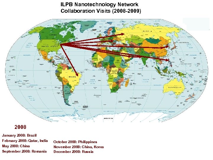 ILPB Nanotechnology Network Collaboration Visits (2008 -2009) 2008 January 2008: Brazil February 2008: Qatar,