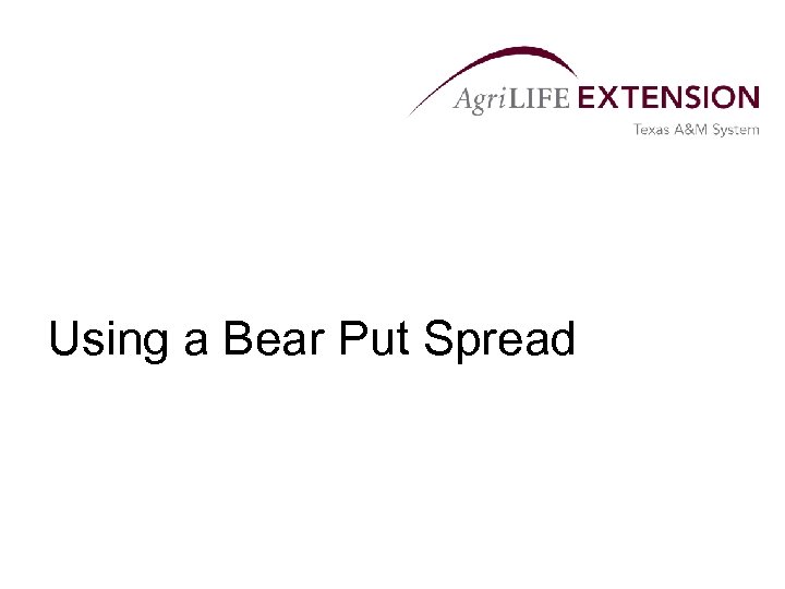 Using a Bear Put Spread 