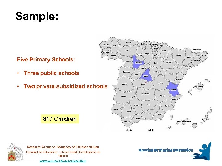 Sample: Five Primary Schools: • Three public schools • Two private-subsidized schools 817 Children