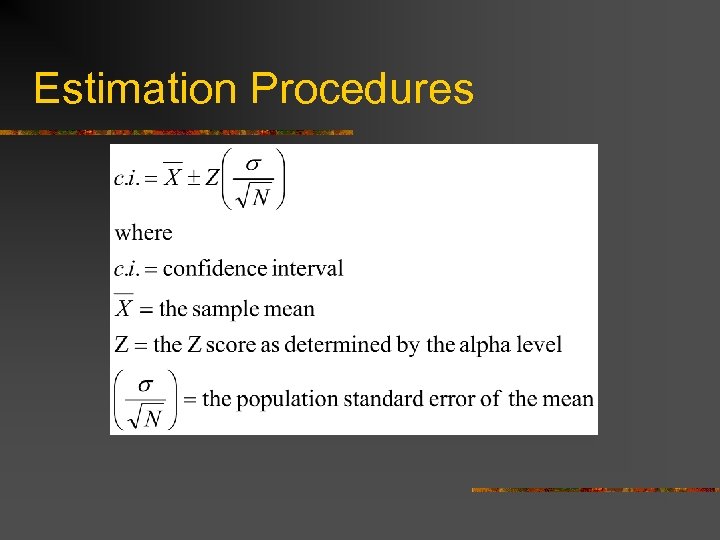 Estimation Procedures 