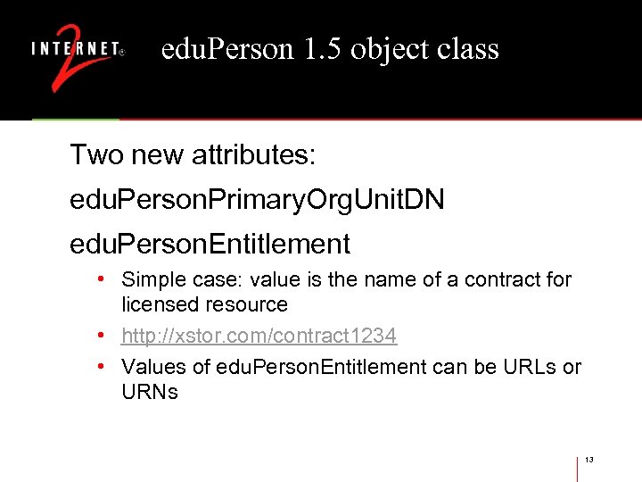 edu. Person 1. 5 object class Two new attributes: edu. Person. Primary. Org. Unit.