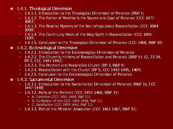 n 1. 4. 1. Theological Dimension n 1. 4. 2. Ecclesiological Dimension n 1.