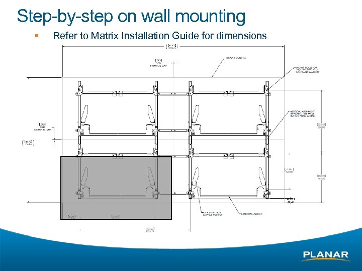 Step-by-step on wall mounting § Refer to Matrix Installation Guide for dimensions 