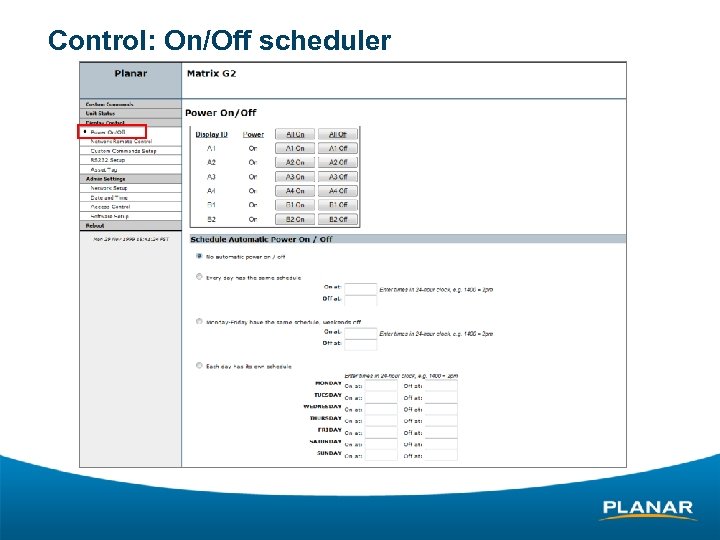 Control: On/Off scheduler 
