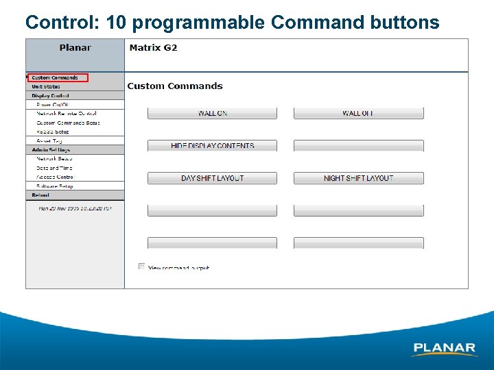 Control: 10 programmable Command buttons 
