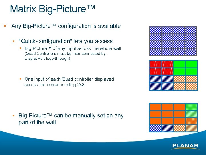 Matrix Big-Picture™ § Any Big-Picture™ configuration is available § 