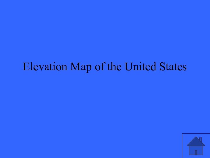 Elevation Map of the United States 
