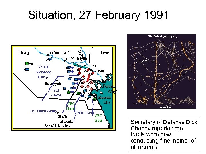 Situation, 27 February 1991 Iraq XX FR XVIII Airborne Corps Al 24 1 VII