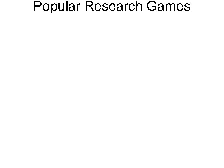 Popular Research Games 