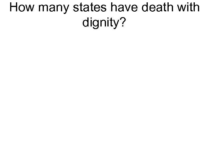 How many states have death with dignity? 