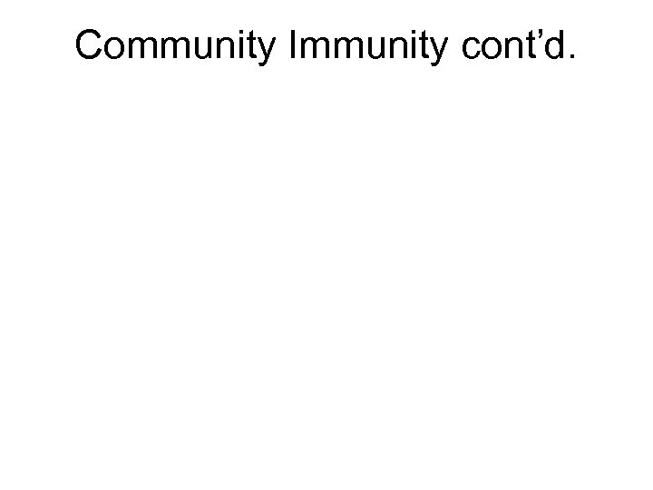 Community Immunity cont’d. 