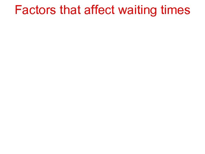 Factors that affect waiting times 