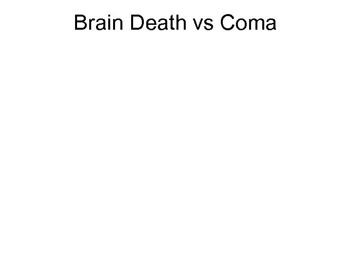 Brain Death vs Coma 