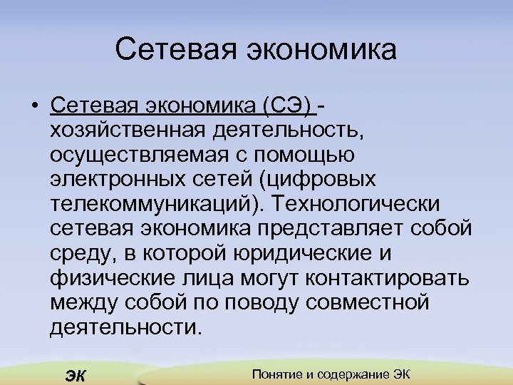 Экономика информационных сетей