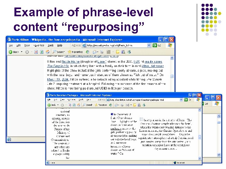 Example of phrase-level content “repurposing” 