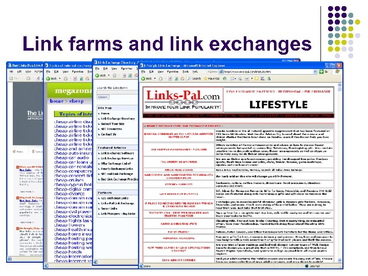 Link farms and link exchanges 