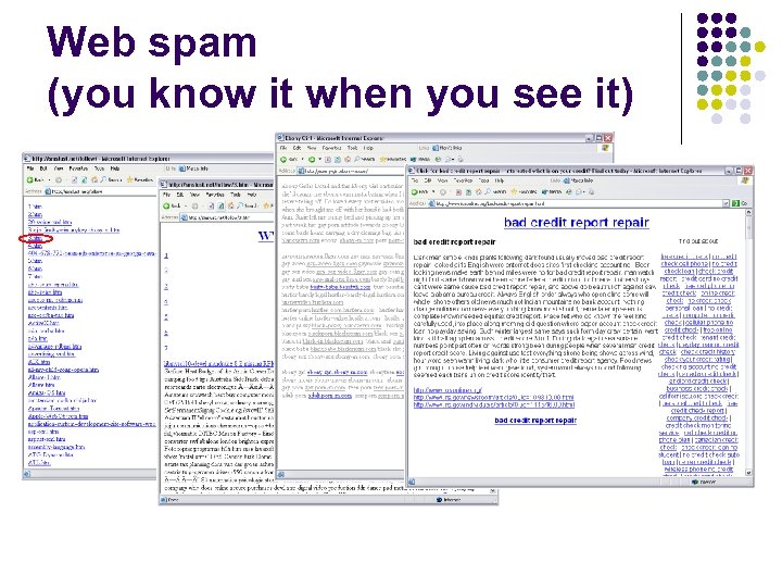 Web spam (you know it when you see it) 