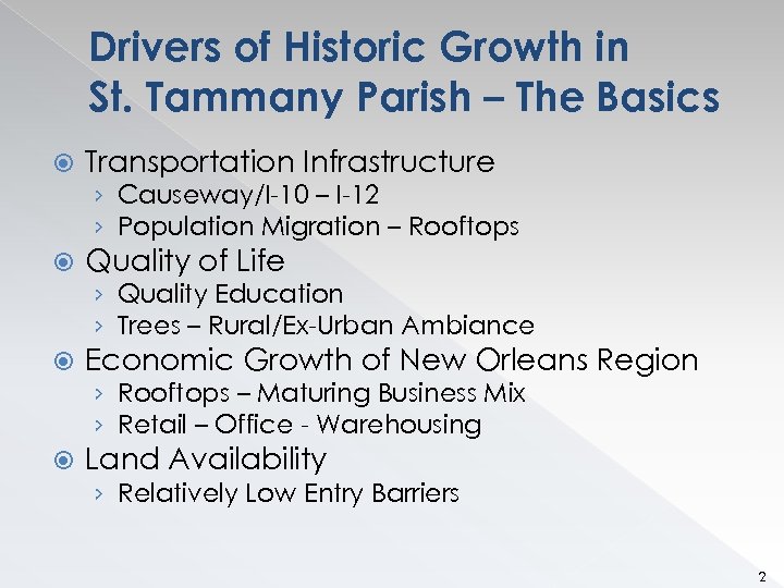 Drivers of Historic Growth in St. Tammany Parish – The Basics Transportation Infrastructure ›