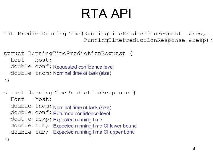 RTA API 8 