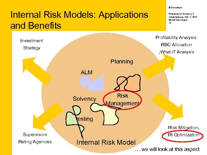 © Converium Internal Risk Models: Applications and Benefits Preparing for Solvency II Johannesburg, Feb.