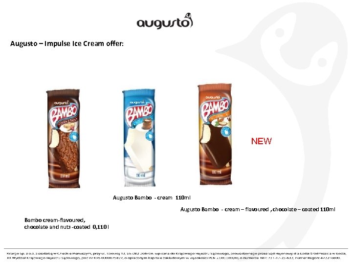 Augusto – Impulse Ice Cream offer: NEW Augusto Bambo - cream 110 ml Augusto