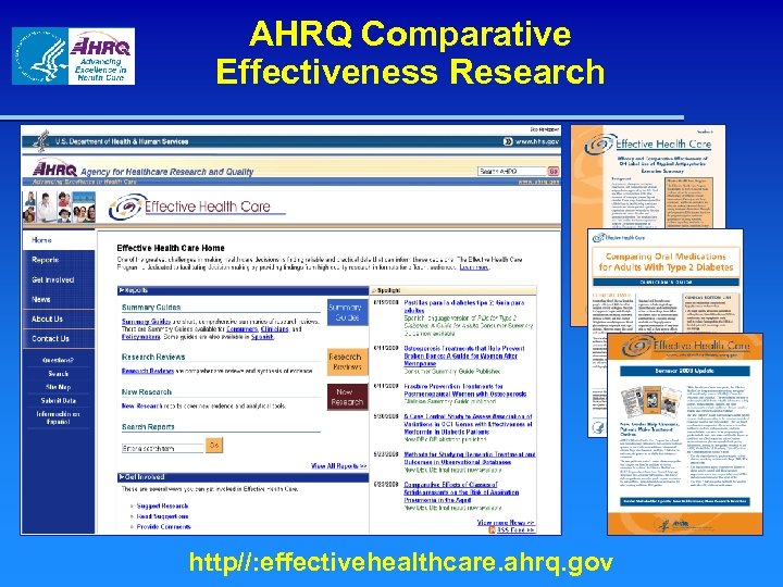 AHRQ Comparative Effectiveness Research http//: effectivehealthcare. ahrq. gov 