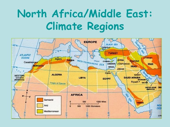 North Africa/Middle East: Climate Regions 