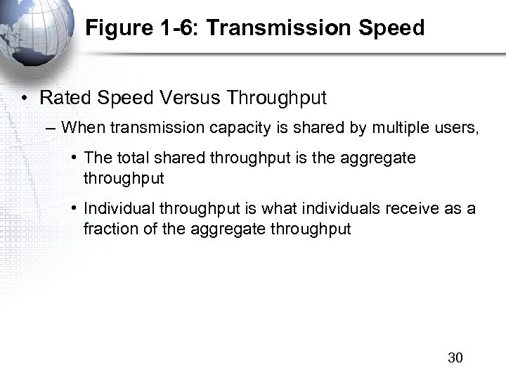 Figure 1 -6: Transmission Speed • Rated Speed Versus Throughput – When transmission capacity
