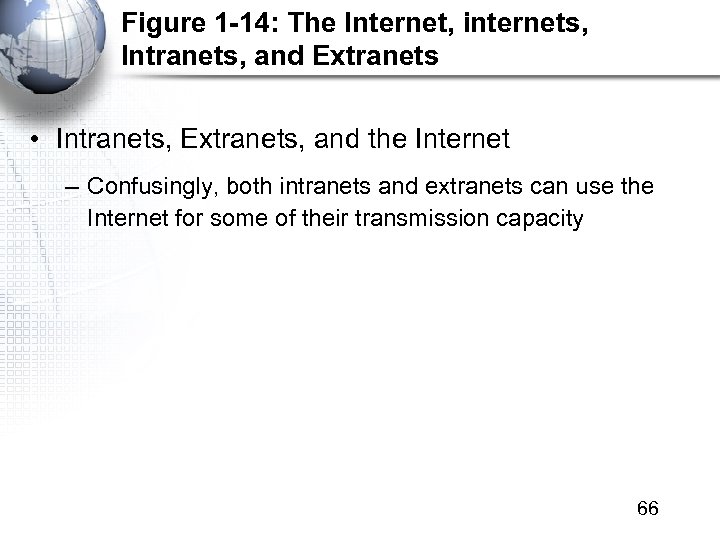 Figure 1 -14: The Internet, internets, Intranets, and Extranets • Intranets, Extranets, and the