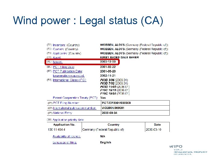 Wind power : Legal status (CA) 