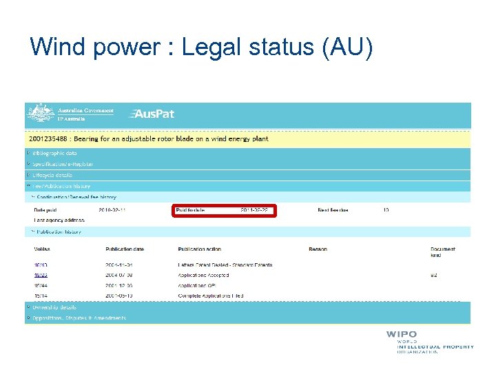 Wind power : Legal status (AU) 