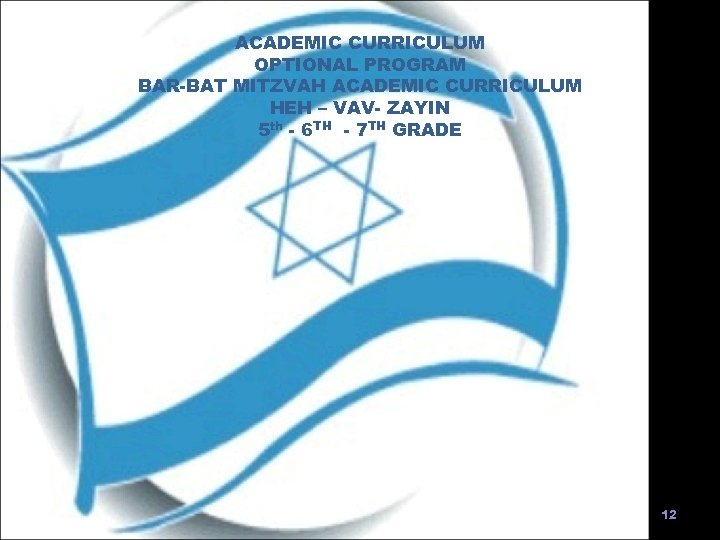 ACADEMIC CURRICULUM OPTIONAL PROGRAM BAR-BAT MITZVAH ACADEMIC CURRICULUM HEH – VAV- ZAYIN 5 th