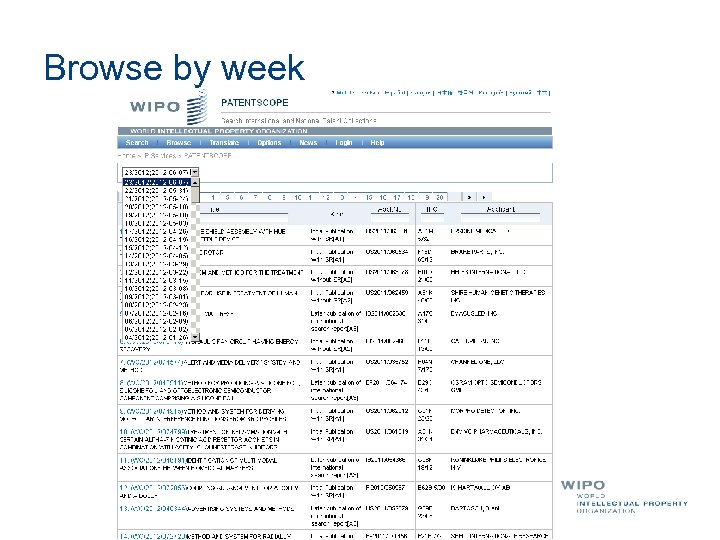 Browse by week 